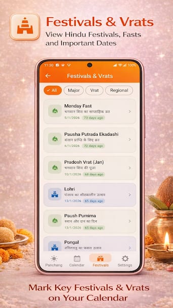 Panchang festivals screen
